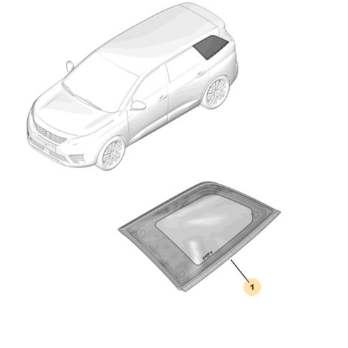 Orijinal  5008  Arka Kelebek Cam  Sol  P87E   9814372880