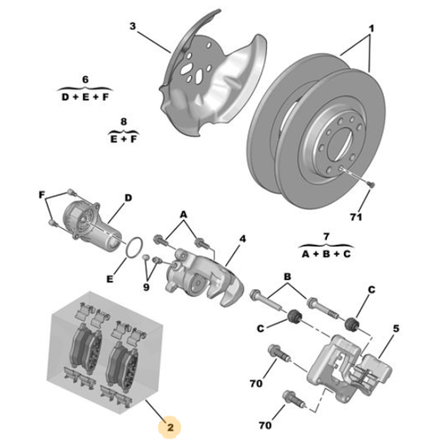 ORIJINAL ARKA BALATA TK (208-P21E/2008-P24E/MOKKA/CORSA-F)   1680301680