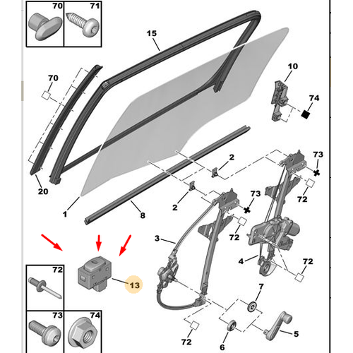 ORIJINAL  307 Arka Cam D��me   6554E8