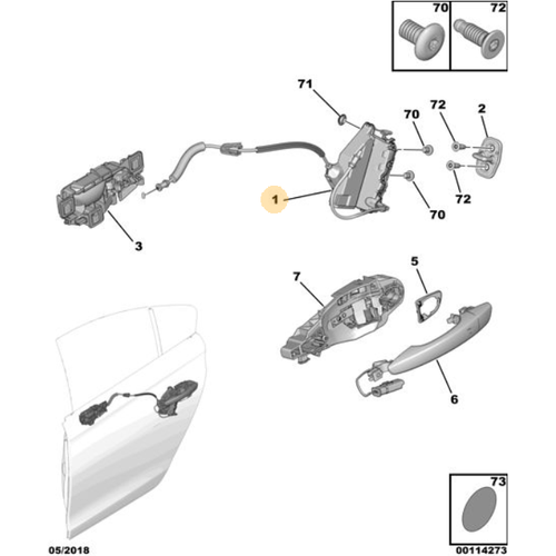 Orijinal 508 Arka Kap Kilidi Sol R8    9813154080