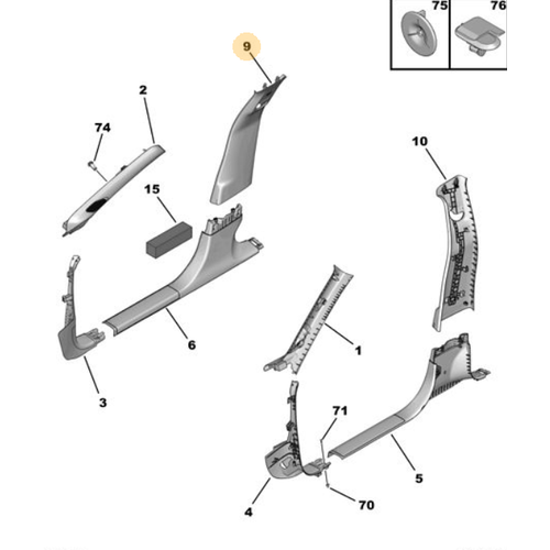 Orijinal Orta Kap Direi Demesi  Sa DS4 308 P5 408  98321294ZD