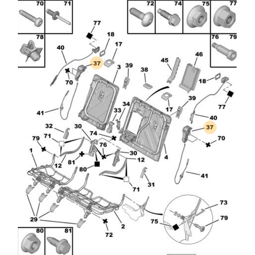 Orijinal Arka Koltuk Srtlk Kilidi Sol 3008 T84   8846PY