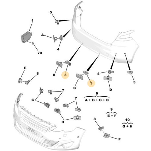 Orijinal Park Sensr C5 C84 308 T9 3008 P84E  2008 A94F  1609981080