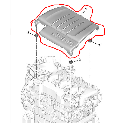 ORIJINAL 1.6 HDI MOTOR UST PLASTIK KAPAK 0137E5