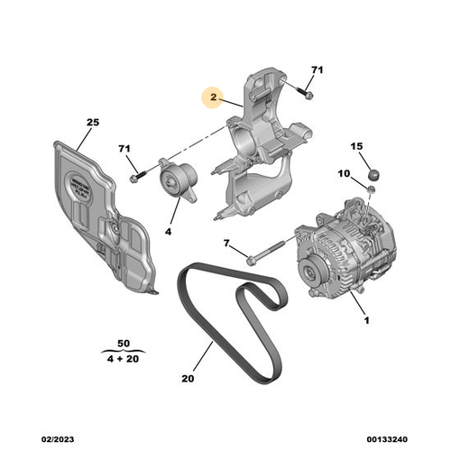 Orijinal Klima Kompres�r Braketi   Peugeot - 5008 P74 GT  9852550580