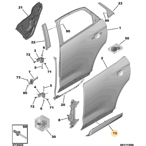 Orijinal DS7 X74 Arka Kap Koruyucu erit Sa     98157101Xt