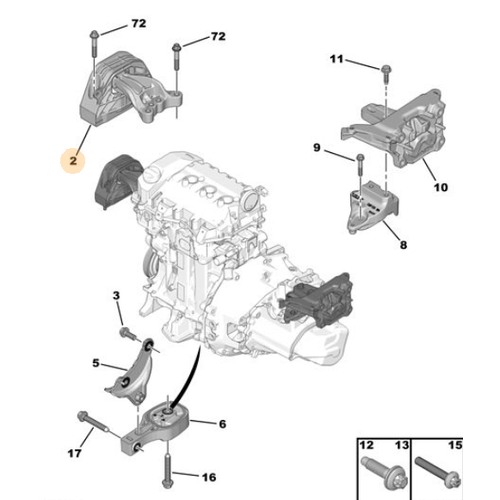 Orijinal yeni 208 sa st motor kulak turbosuz  9824324380