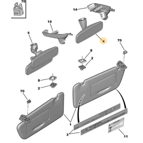 Orijinal  Dikiz Aynas 308 T7  3008 T84  2008 A94F  815489