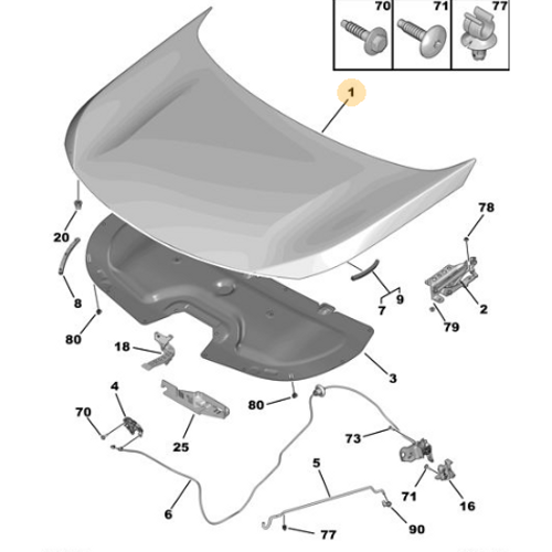 Orijinal  Motor Kaputu 3008 P84E  5008 P87E  9842375180