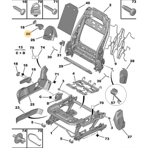 Orijinal n Koltuk Srtlk Eim Kolu Sa 5008 T87   889686