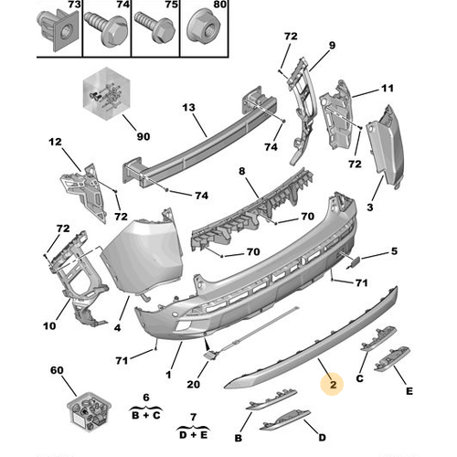 Orijinal 3008 Arka Tampon Alt P84E Makyajl Kasa    16800881XT