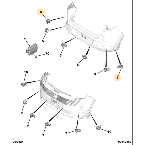 Orijinal �n Tampon Mesafe Sens�r� 2008  P24E  5008 (P74) GT  1648388980