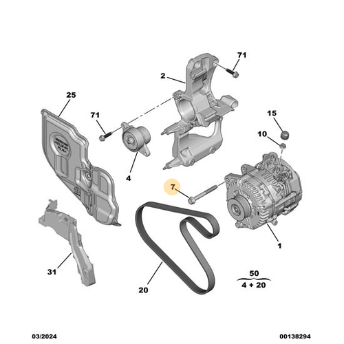 Orijinal Alternat�r Ba�lant� C�vatas�  3008 P64 GT  5703A4