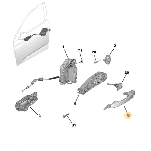 Orijinal Kap Kolu Sol 308 P5 408    984042321T