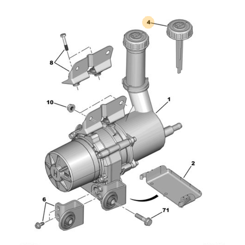 Orijinal Direksiyon Hidrolik Deposu Kapa 3008 T84   5008 T87  4009W7