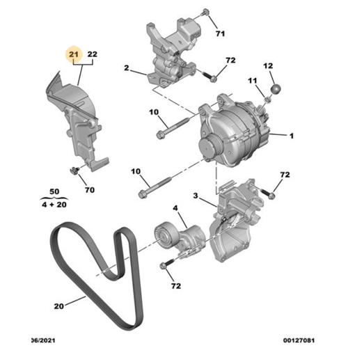 Orijinal  Alternatr Muhafazas DS4 Rifter K9    9812070580