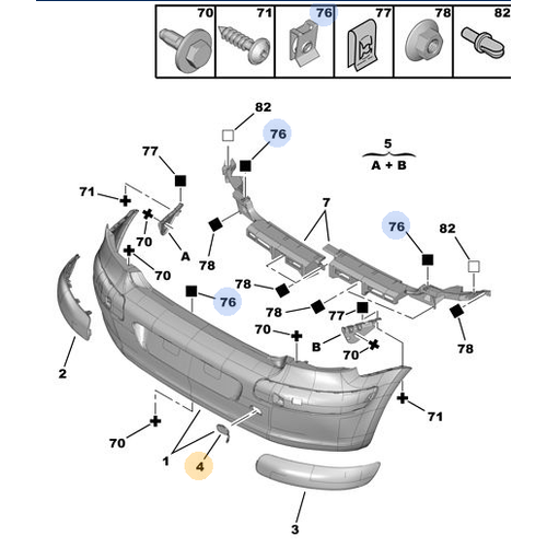 ORIJINAL 307 Arka Tampon �eki Kapak 7414X3