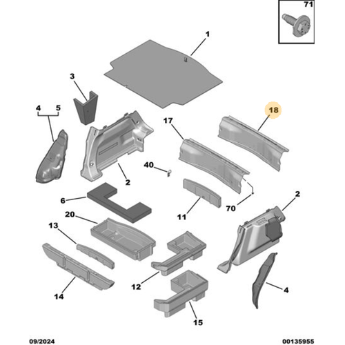 Orijinal DS4 Arka Pano Demesi   98321291ZD