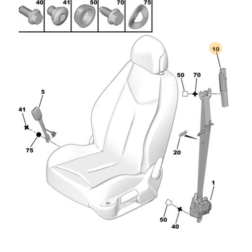 Orijinal Emniyet Kemeri  Ykseklik Ayar Mekanizmas 308 T7  8978KZ