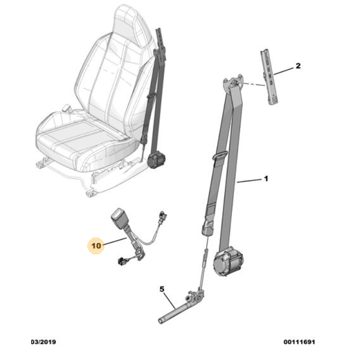 Orijinal DS7 X74 n Emniyet Kemeri Makaras Karl  98158450XT