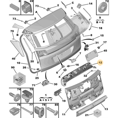 Orijinal 3008 Bagaj Kapa Demesi P84E   98375893ZD