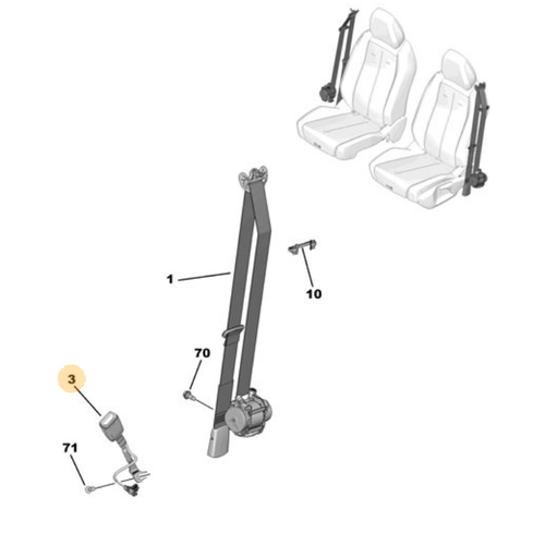 Orijinal n Emniyet Kemeri Toka Pimi Sa 308 P5  98305913XT