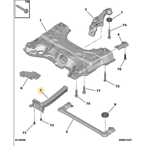 Orijinal �n Travers Uzatma Kolu -Sa�   3008 P64 GT    9868114780