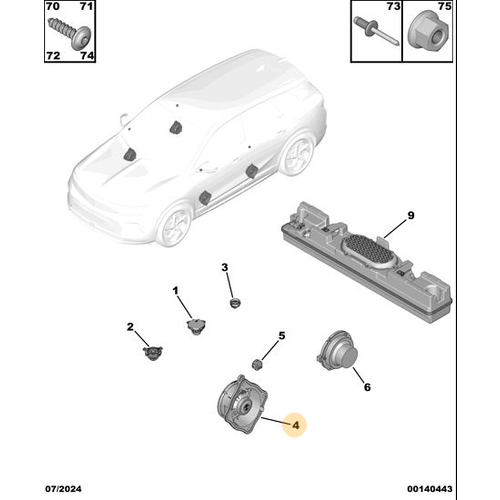 Orijinal  �n Kap� Ana Hoparl�r (Bass/Mid)  Peugeot - 5008 P74 GT  9852568380