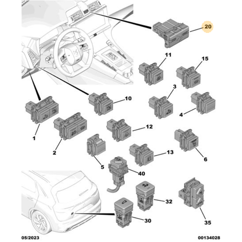 Orijinal DS7 X74 Start-Stop Butonu    98281947XU