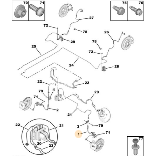 Orijinal  308 P5 - 408 N  SAG FREN HORTUM9816248280