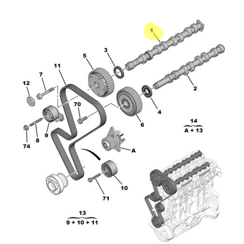 1.4 16V EKSANTRIK MILI ET3J4  EMME- 0801AJ