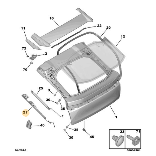 Orijinal Bagaj Kenar Yal�t�m Fitili -Sol  3008 P64 GT  9843297980