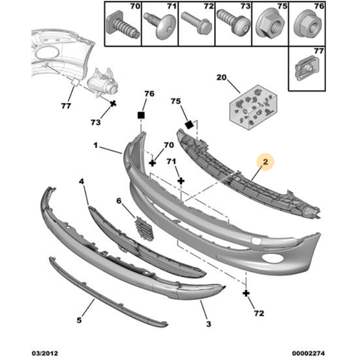 Orijinal 206 n Tampon  Darbe Emici     7414N9