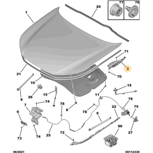 Orijinal 508 Kaput Menteesi Sol  R8 9813071480