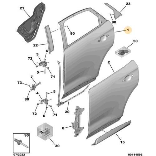 Orijinal DS7 X74  Arka Kap Sa    9819326580