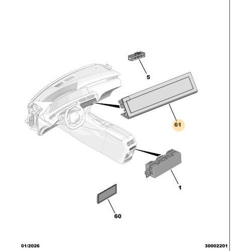 Orijinal Hayalet Ekran / Dijital G�sterge Paneli    Peugeot - 5008 P74 GT  9850483880