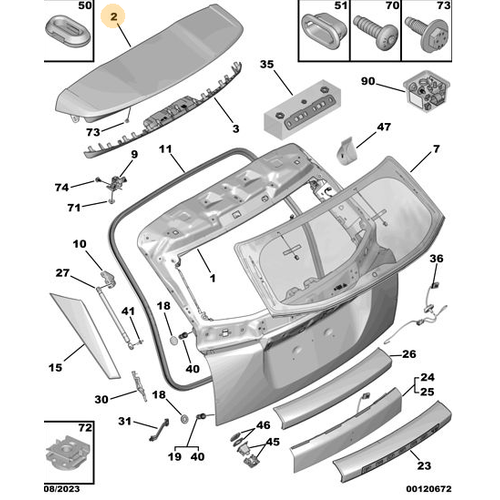 Orijinal 2008 Bagaj Kapa Spoiler P24E    983285521T