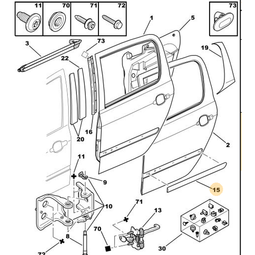 ORIJINAL 307 Sol Arka Kap� ��tas�  8546H7