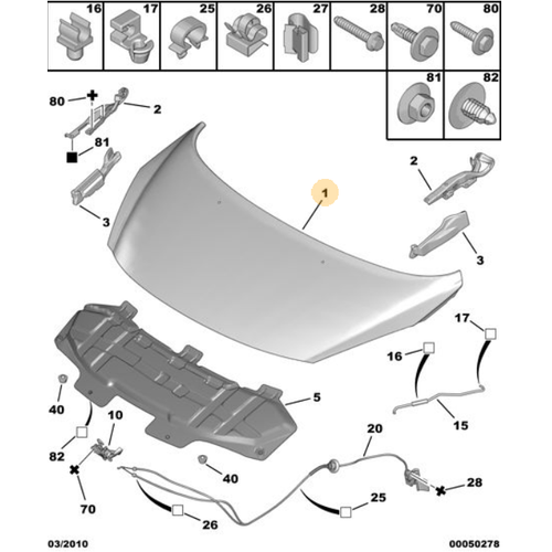 Orijinal 207 Motor Kaputu     7901N2