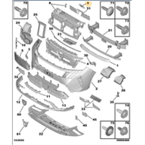 Orijinal �n Tampon Ba�lant� Aya��  Peugeot - 5008 P74 GT /  3008 P64   1693884380