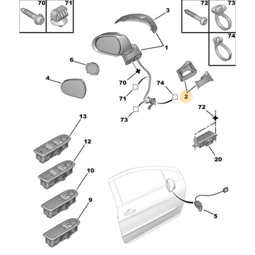 Orijinal Dikiz Ayna Taban Kapa Sa 308 T7  8152E8