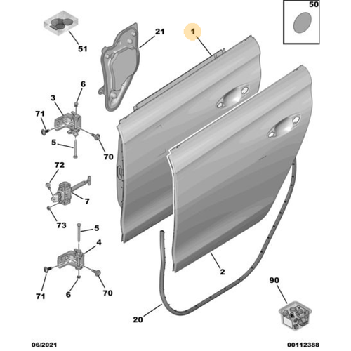 Orijinal 508 Arka Kap Sol R8  9822029080