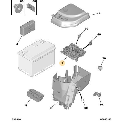 ORIJINAL 307 Motor ��i Sigorta Kutusu    6500Y1