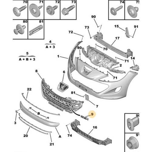 Orijinal  RCZ n Tampon Darbe Emici Sol    7422K2