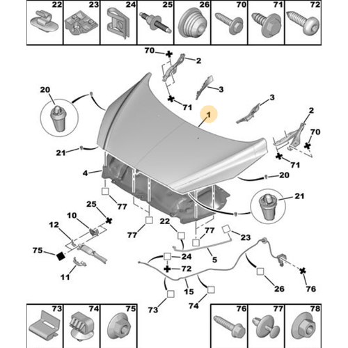 Orijinal Motor Kaputu 308 T7   7901P6