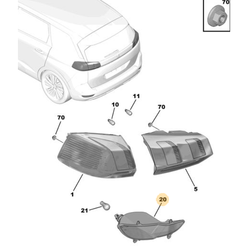Orijinal 5008 Arka Sis Lambas Sa P87E    9811981980