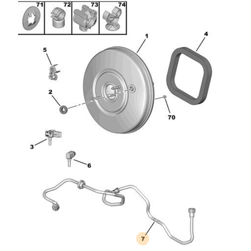 ORIJINAL 308 P5 - 408 FREN VAKUM HORTUM 9834699080