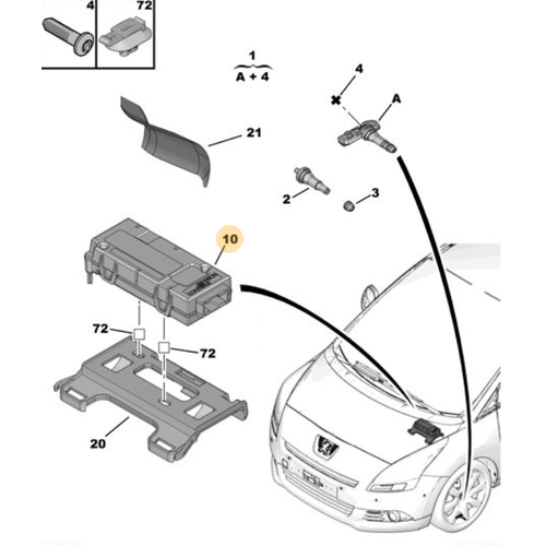 Orijinal Lastik Bas�n� Sens�r� Beyni 5008 T87   5430T0