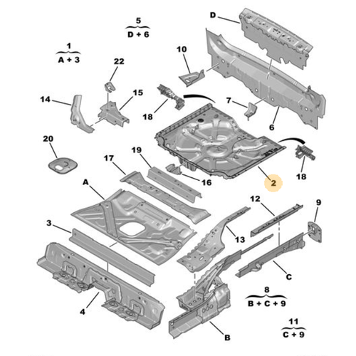 Orijinal 3008 Stepne Blm Taban Sac P84E  9813072880