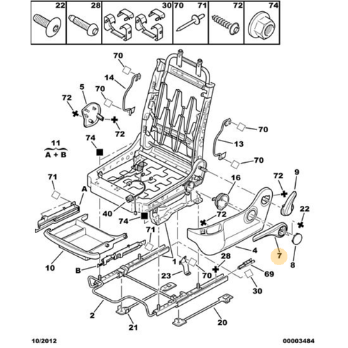 ORIJINAL 307 Sol Koltuk Y�kseklik Ayar Kolu  8920NY